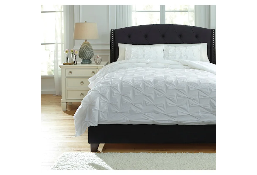 Bedding Sets Queen Rimy White Comforter Set by Signature Design by Ashley at Esprit Decor Home Furnishings